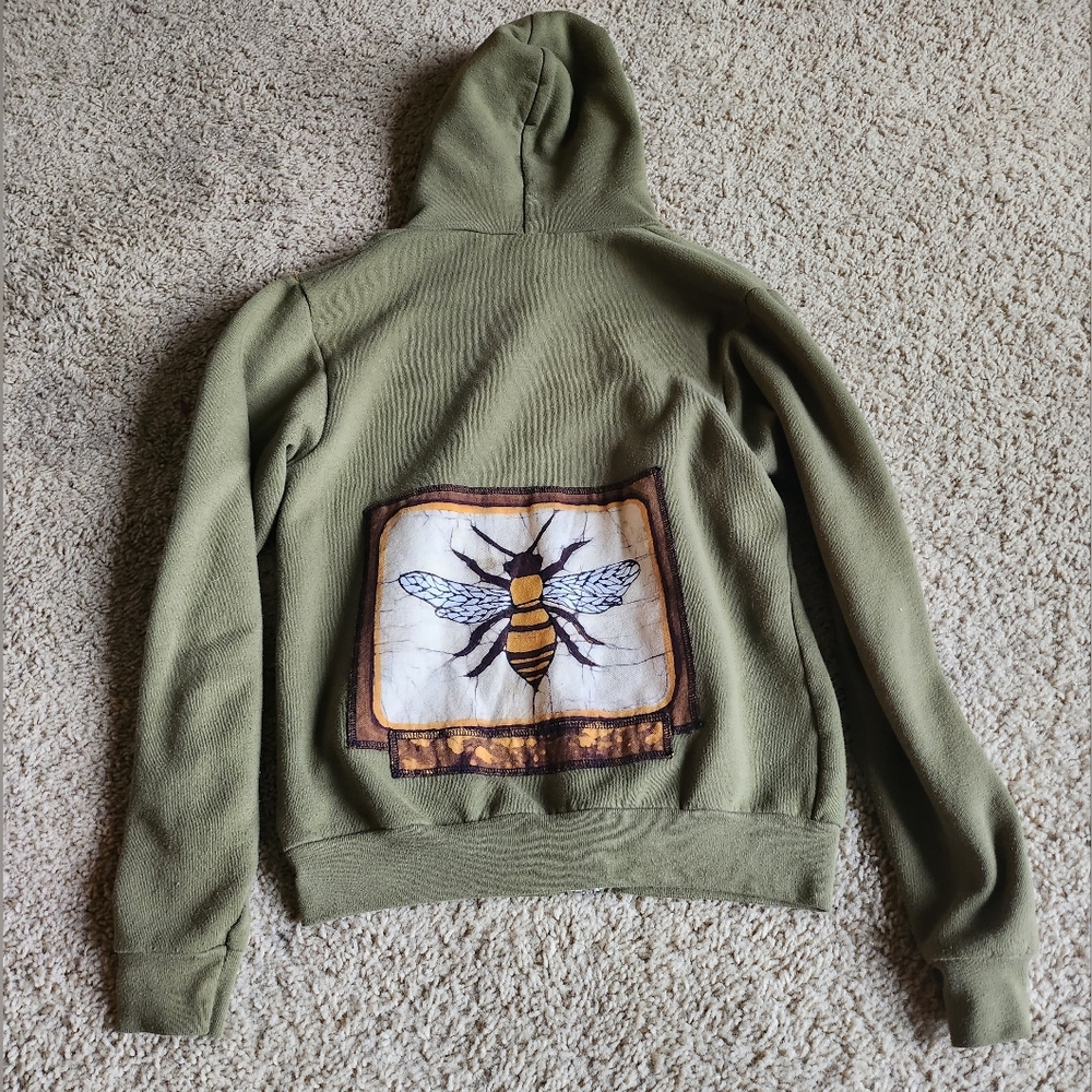 Women's F497 American Apparel Flex Fleece Zip Hoodie in Barrack Green Size Small